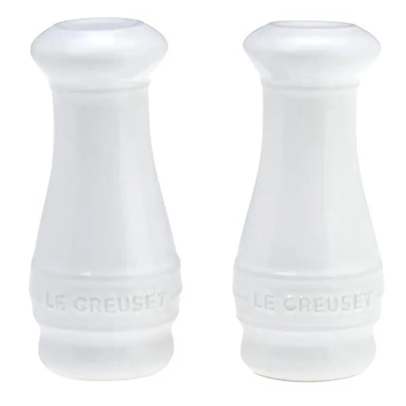 Le Creuset Stoneware Salt & Pepper Shakers Conjunto de 2, 4 oz. cada, Branco