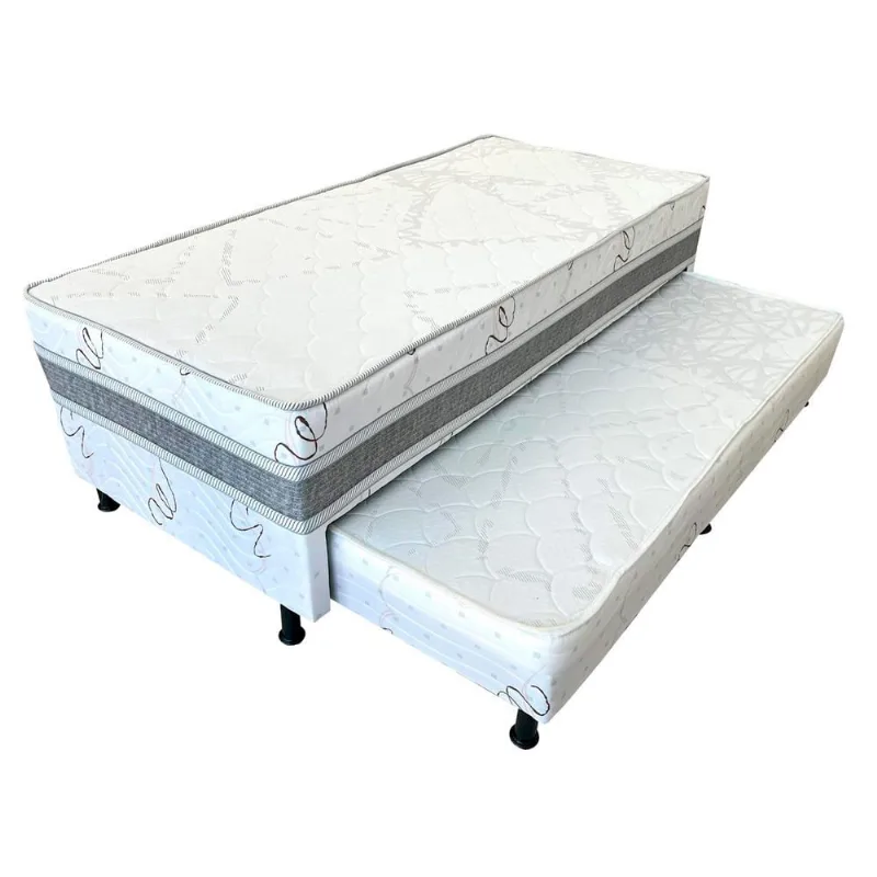 Cama Box Solteiro Melinda C/Auxiliar 88x188cm D28 Bonsono