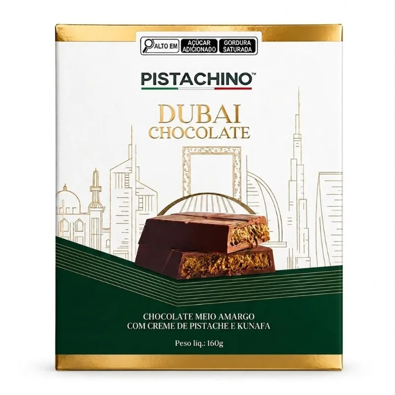 Chocolate Darck Dubai 2x80g Pistachino