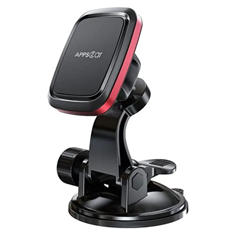 APPS2Car Magnetic Car Phone Mount com braço ajustável e 6 ímãs fortes Painel Universal Para-brisa Cell Phone Holder compatível com iPhone 13 Pro 12 Pro Xs xs Max xr, Samsung S10 S9 e mais