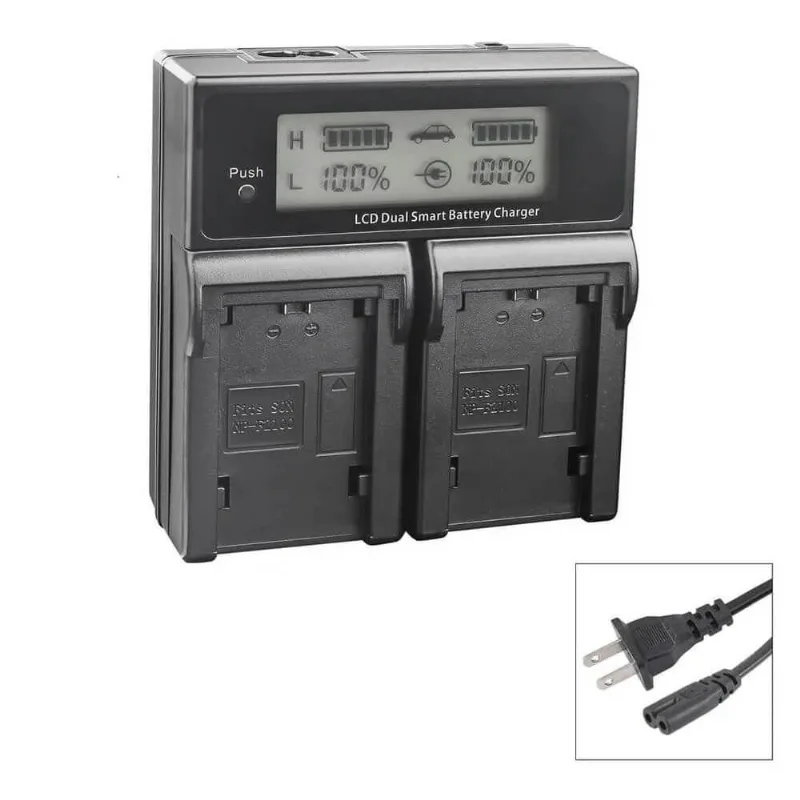 Carregador Duplo Para Sony Np-fw50 Rápido Com Visor (bivolt)