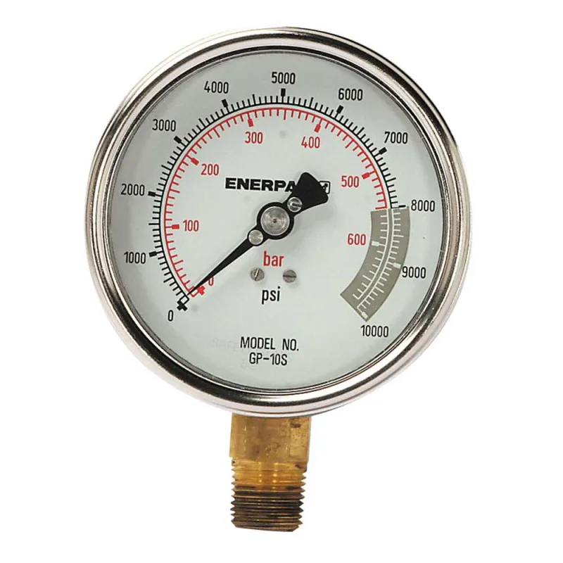 Manômetro de pressão rosca 1/2" NPTF 10.000 psi GP10S - ENERPAC - ENERPAC