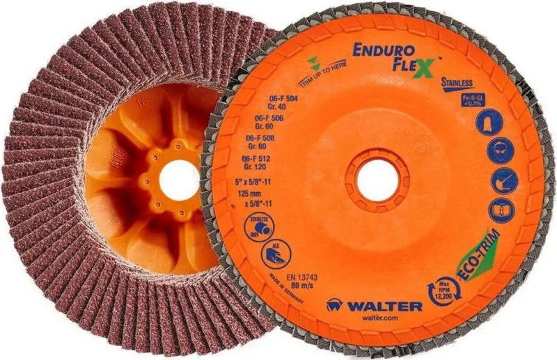 Disco de desbaste/acabamento flap-disc reto 4.1/2"xM-14 grão 40 - WALTER - WALTER