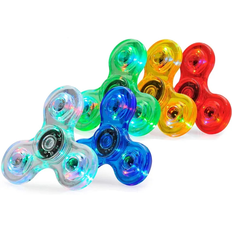 Fidget Spinner,5 Pack Led Light Up Fidget Spinner- Finger Toy Hand Fidget Spinner-for Kids with Anxiety Stress Reduce, Birthday Gift, Reward to Students, Stay Focus, Stress Relief(5 Pack)