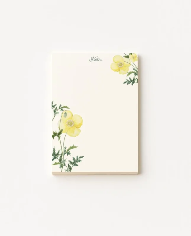 Bloco De Notas Flora Amarelo 65 Folhas - LC