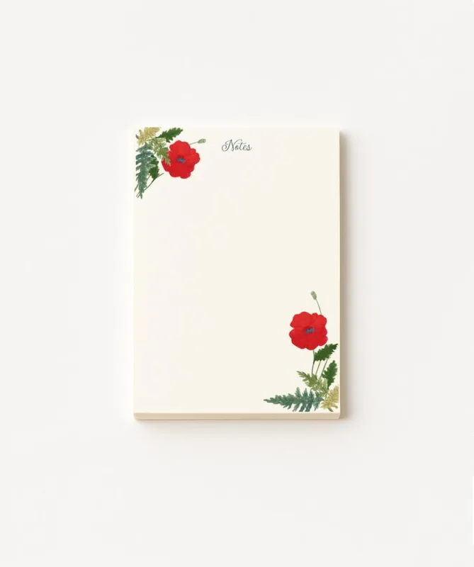 Bloco De Notas Flora Vermelho 65 Folhas - LC