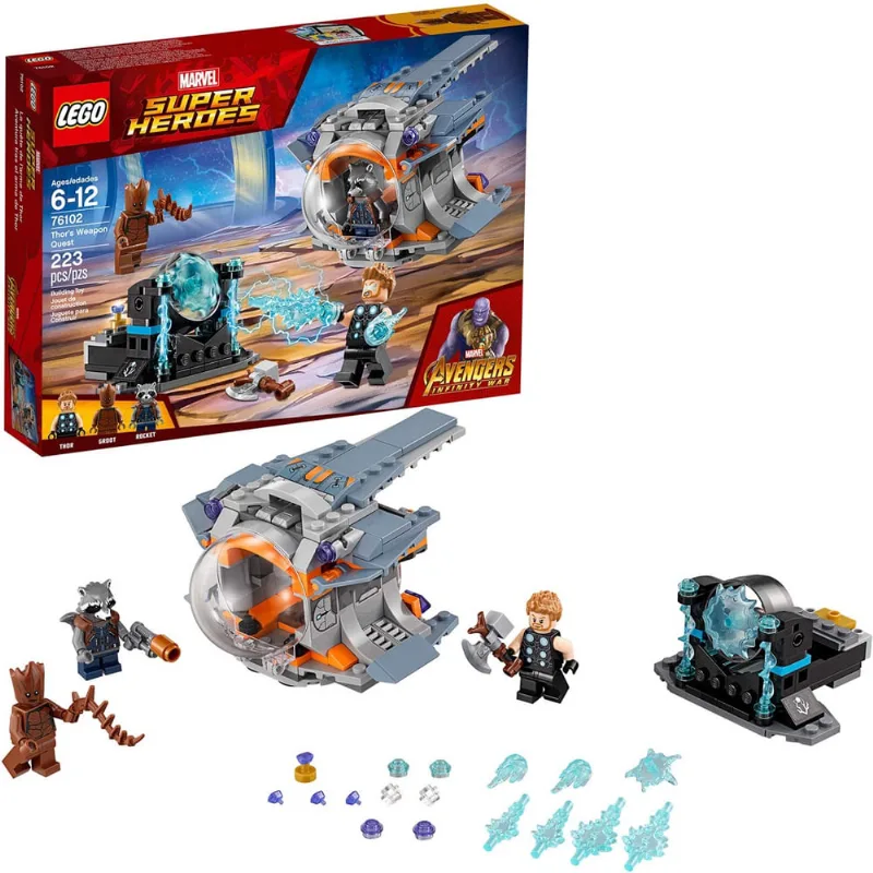 Lego Marvel Super Heroes Vingadores: Guerra Infinita Thor's Weapon Quest 76102 Building Kit (223 Peças)