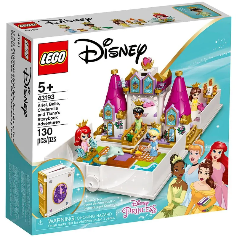 LEGO Disney Princess O Livro de Histórias e Aventuras de Ariel, Bela, Cinderela e Tiana 43193 130 Peças 55583