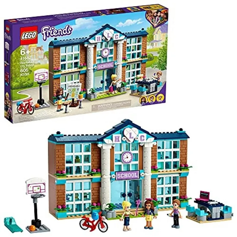 Lego Friends Heartlake City School 41682 Kit de construção; Fingir brinquedo escolar queima imaginação infantil e jogo criativo; Nova 2021 (605 peças)