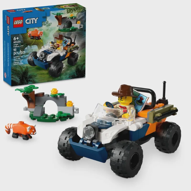 Blocos de Montar - Quadriciclo Explorador Da Selva Da Missao Do Panda-Vermelho lego