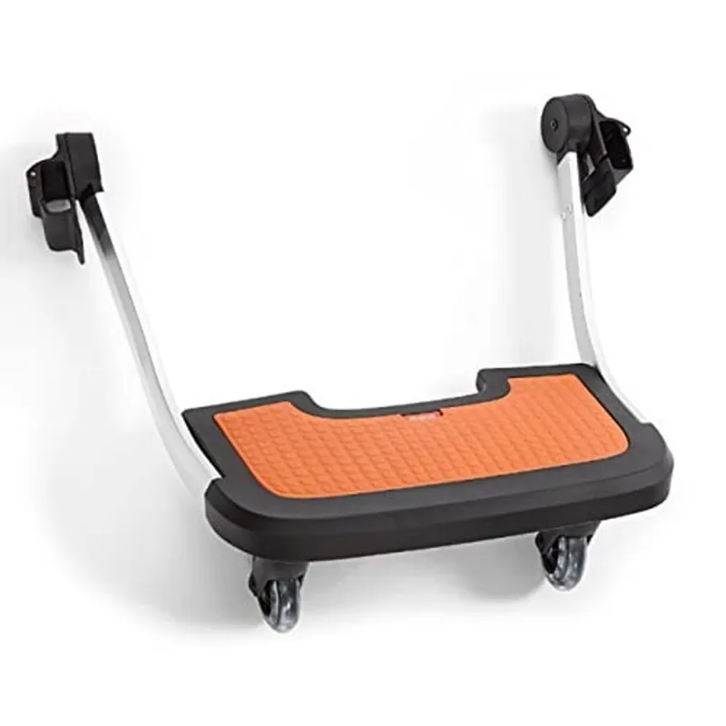 Diono Quantum Hop N Roll Buggy Board, Passeio destacável ao longo da placa planadora da plataforma do carrinho de bebê com sistema Clip N Go, laranja