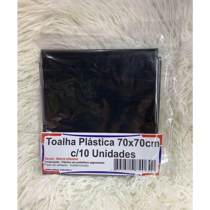 Kit Toalha de Mesa Plástica Lisa Quadrada 70x70cm 10 Unidades Preta OEM - Oem