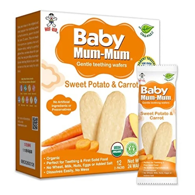 Baby Mum-Mum Rice Rusks, Batata Doce Orgânica & Cenoura, 24 Peças (Pacote de 6)