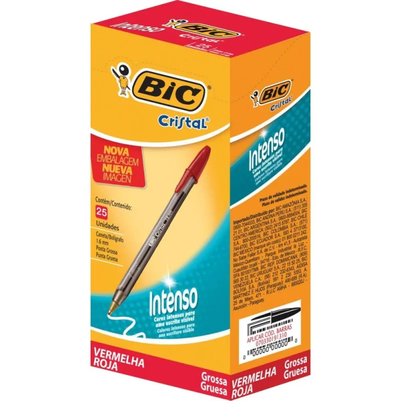 Caneta Esferografica Cristal BOLD Vermelha - bic