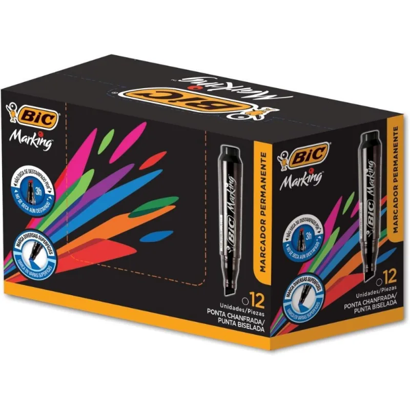 Pincel Marcador Permanente Marking Recarregavel Preto - bic