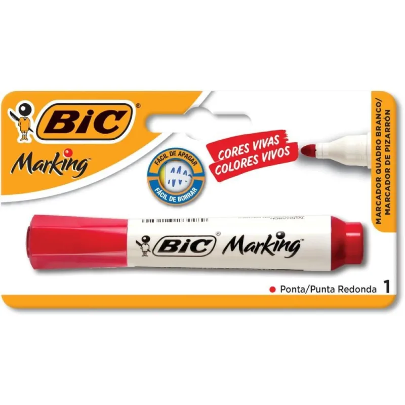 Pincel Quadro Branco Marking Recarregavel Vermelho (070330348141) - bic