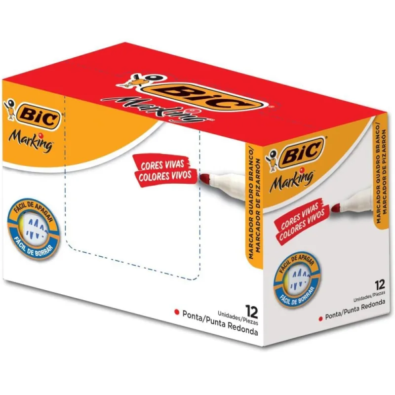 Pincel Quadro Branco Marking Recarregavel Vermelho - bic
