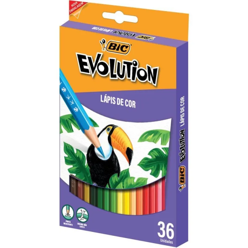Lapis de COR Sextavado Evolution 36 Cores - bic