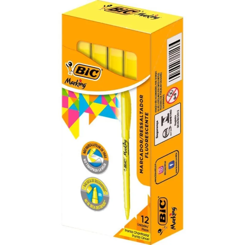 Caneta Marca Texto Marking Amarela - bic