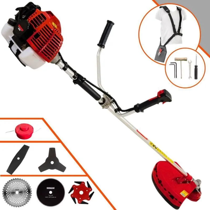 Roçadeira Lateral Kawashima Kw43l À Gasolina 43c 1,7hp + Faca 2 Pontas 330mm + Faca 40 Dentes 255mm + Faca 80 Dentes 25