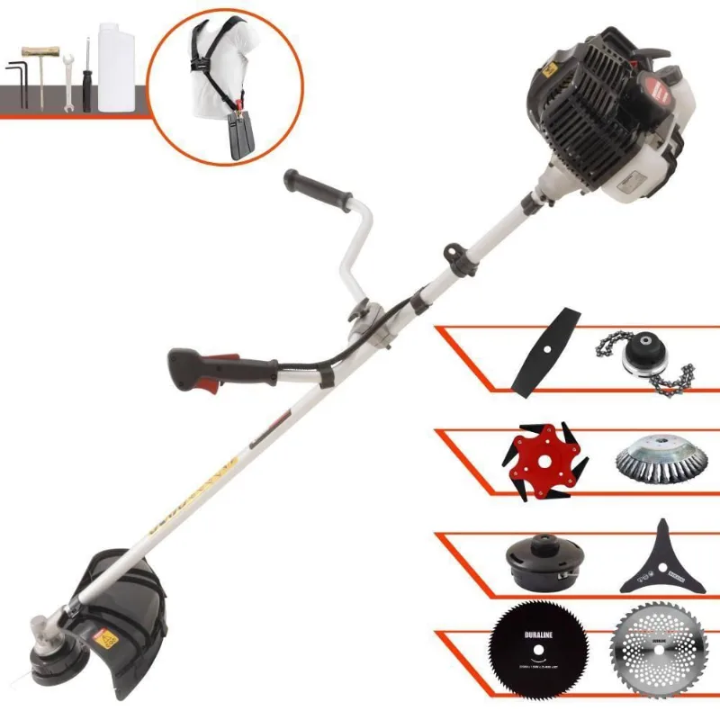 Roçadeira Kawashima Kw43le À Gasolina 43cc 1,7hp + Faca 2 Pontas + Faca 40 Dentes + Faca 80 Dentes + Faca 6 Pontas