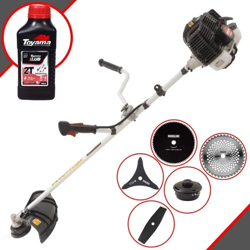 Roçadeira Profissional Lateral Kawashima Kw52le À Gasolina 52c 2,5hp 2t + Faca 2 Pontas + Faca 40 Dentes + Faca 80 Dent