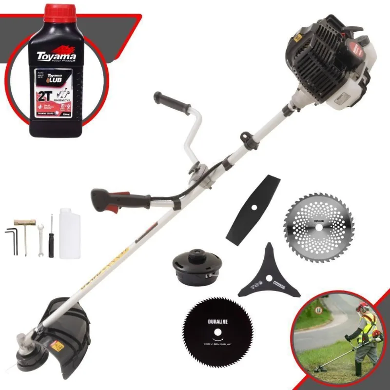 Roçadeira Profissional Lateral Kawashima Kw52le À Gasolina 52c 2,5hp 2t + Faca 2 Pontas + Faca 40 Dentes + Faca 80 Dent
