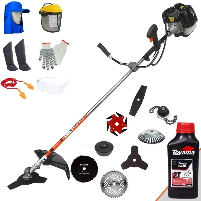 Roçadeira Terra Grh430 43cc 1,7hp + Faca 2 Pontas + Faca 40 Dentes + Faca 80 Dentes + Faca 6 Pontas + Escova 38c
