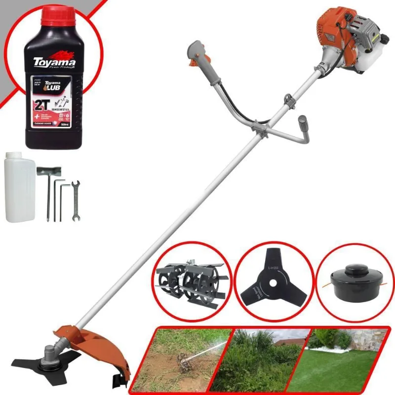 Roçadeira Tekna 52cc 2hp + Enxada Rotativa + óleo Toyama