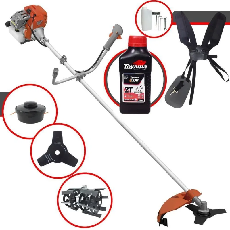 Roçadeira Tekna Rl520acg2 + óleo Toyama 2t + Enxada Rotativa