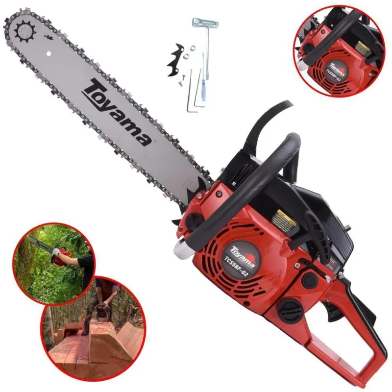 Motosserra Profissional Toyama TCS58FG2 55cc 3,2HP com Sabre 18 e Ponta Rolante Vermelho Bivolt - Toyama