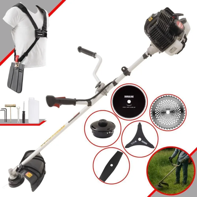 Roçadeira Profissional Lateral Kawashima Kw43le À Gasolina 43cc 1,7hp + Faca 2 Pontas 330mm + Faca 40 Dentes 255mm + Fa