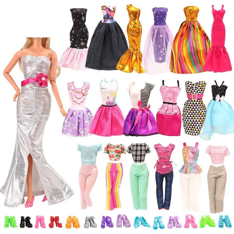 Barwa Lot 20 Itens 10 Conjunto Moda Roupas Artesanais Roupa 10 Pares Sapatos Para 115 Polegadas Girl Doll