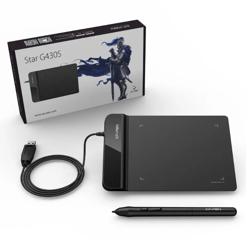 Mesa Digitalizadora Xp-pen Star G430s 4x3” Com Caneta Passiva P01 266rps - Starg430s_b