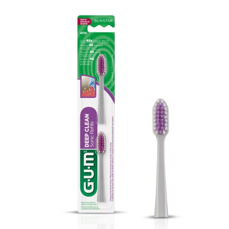 Escova Dental Refil Gum Deep Clean Sonic Refills 2 Unidades