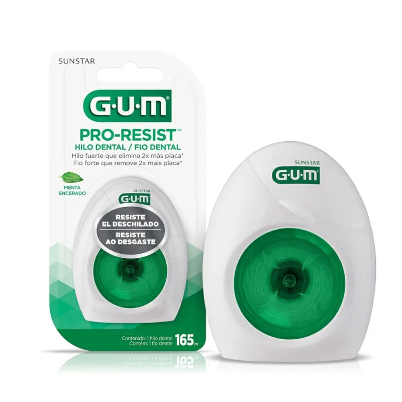 Fio Dental Gum Pro-Resist Menta Encerado 165m