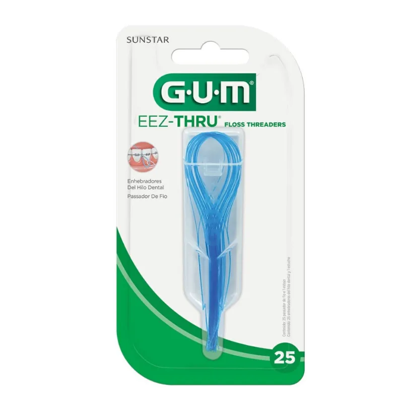 Passador De Fio Dental Gum Eez - Thru Floss Threaders 25 Unidades
