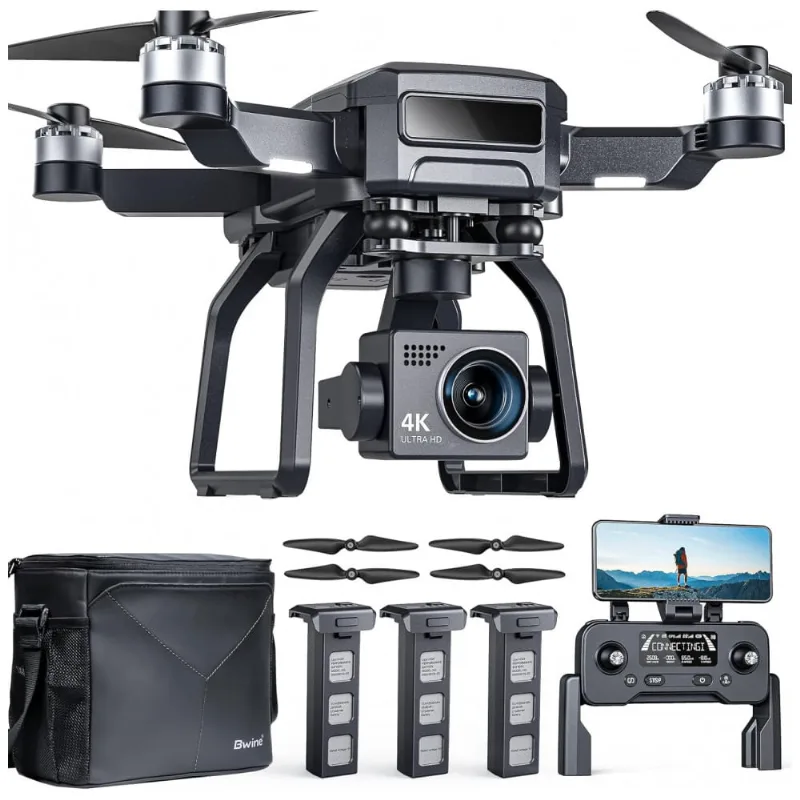 Drone Com Camera 4k, Visao Noturna. Gps, 75 Min De Voo E 3 Baterias, Bwine F7
