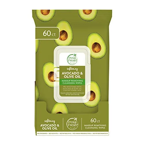 Petal Fresh Softening &amp; Protecting Avocado &amp; Olive Oil Makeup Removeing, Cleansing Towelettes, Gentle Face Wipes, Daily Cleansing, Vegan And - Não Informado