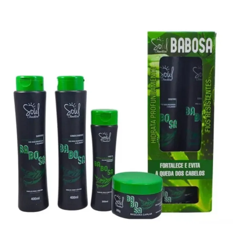 Kit Capilar Babosa 4 Peças Soul Fortalece E Evita Queda De Cabelos