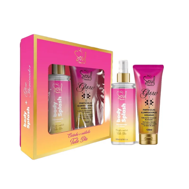 Kit Body Splash + Glow Iluminador - Soul Cosméticos