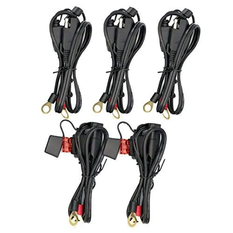 Arnês do terminal iMestou 2FT sae para O-Ring Plugue de desconexão rápida de 2 pinos, cabo de carga de extensão do chicote do terminal de ilhó Cabo de conexão sae de desconexão rápida para motocicleta