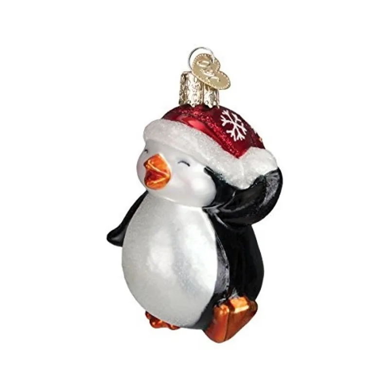 Velho Mundo Natal Dançando Pinguim Coleção Vidro Soprado Enfeites