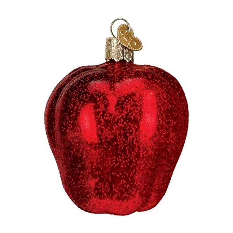 Seleção de frutas de Natal do velho mundo Vidro soprado enfeites para a árvore de Natal Red Delicious Apple