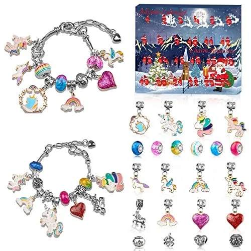 Calendário do Advento 2022 Meninas Unicórnio Encantadora Pulseiras Fazendo Kit, 24 Dias de Calendários do Advento de Natal para Adolescentes Crianças - Não Disponível