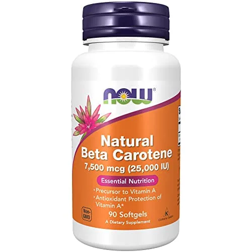 Now Suplementos, Betacaroteno Natural 25.000 Ui, Nutrição Essencial, 90 Cápsulas De Gelatina Suave - Não Informado