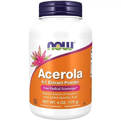 Agora Suplementos, Acerola 4:1 Extrato Em Pó, Acerola E Ácido Ascórbico, Catador Radical Livre*, 6 Onças - Não Informado