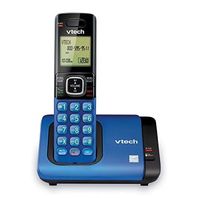 VTech CS6719-15 dect 6.0 Telefone com identificação de chamada/chamada em espera, 1 aparelho sem fio, azul