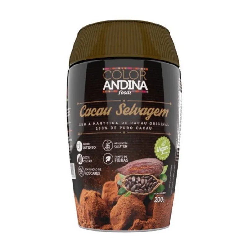 Cacau Selvagem 100% puro Color Andina 200g