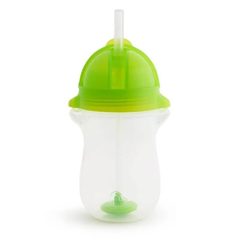 Copo Com Canudo Grande Click Lock Verde Munchkin